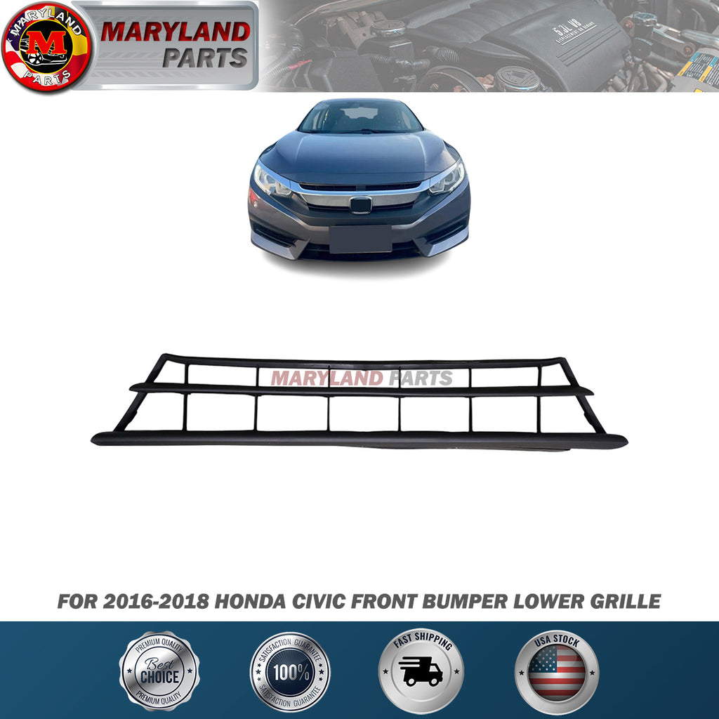 For 2016-2018 Honda Civic Front Bumper Lower Grille