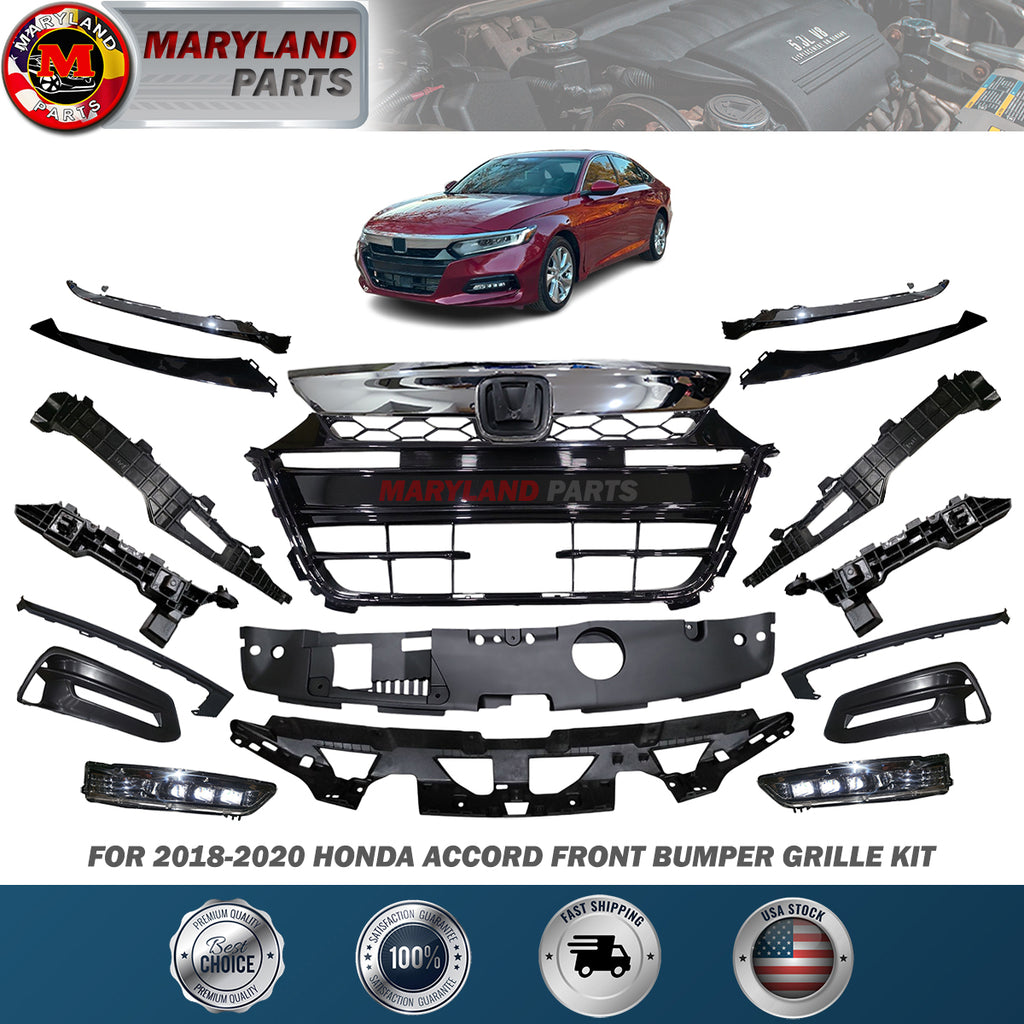 For 2018-2020 Honda Accord Front Bumper Grille Kit