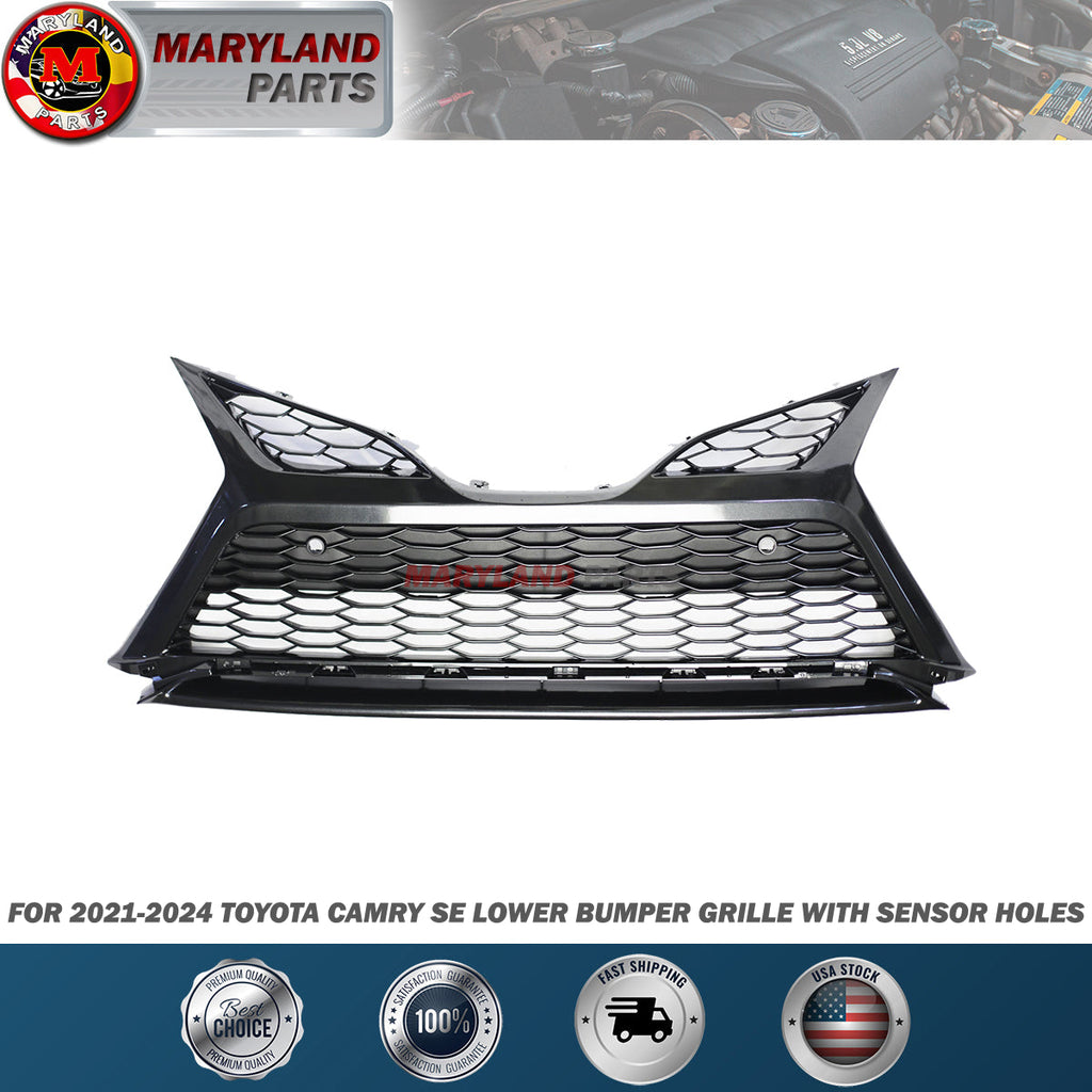 For 2021-2024 Toyota Camry SE Lower Bumper Grille With Sensor Holes