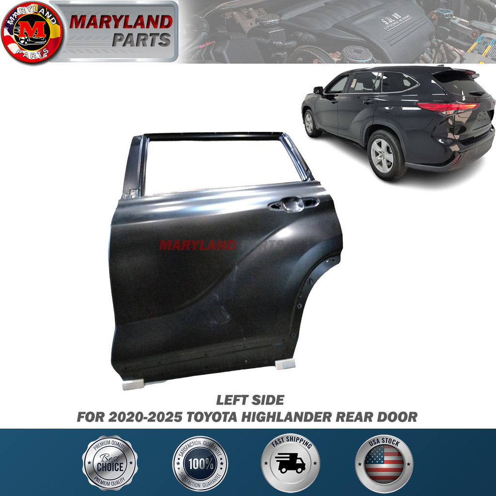 For 2020-2025 Toyota Highlander Left Rear Door Driver Side LH