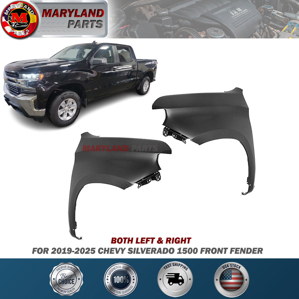 For 2019-2025 Chevy Silverado 1500 Front Fenders Both Left & Right