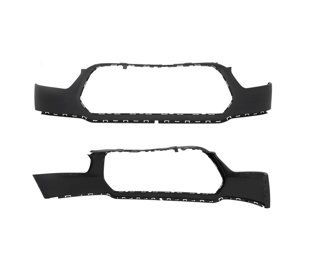 For 2015-2019 Ford Transit Upper and Lower Bumper with Chrome and Black Grille
