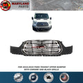 For 2015-2019 Ford Transit Upper Bumper with Chrome and Black Grille