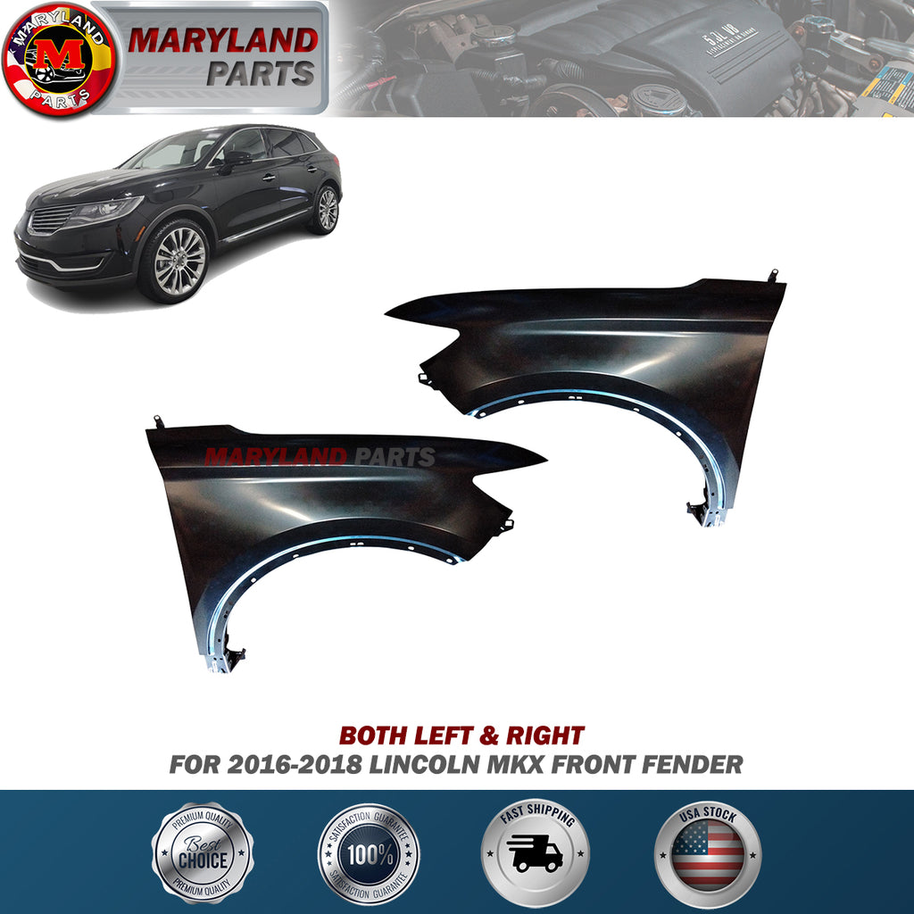 For 2016-2018 Lincoln MKX Front Fenders Both Left & Right