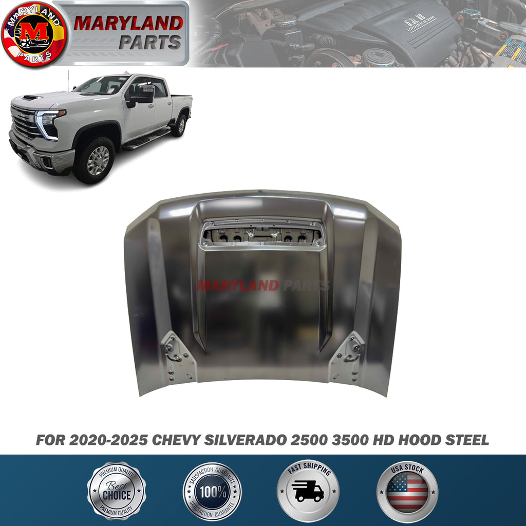 For 2020-2025 Chevy Silverado 2500 3500 HD Hood Steel