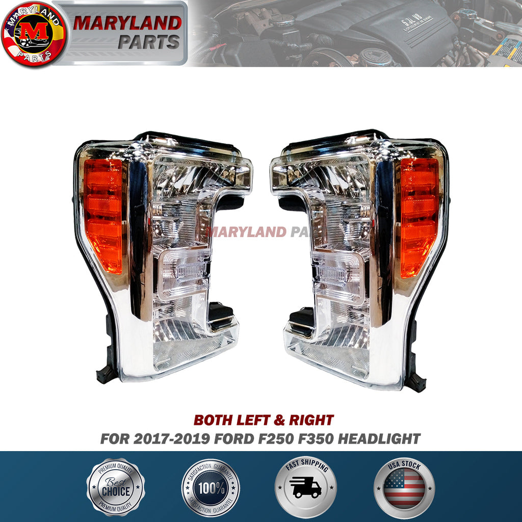 Premium Quality for 2017-2019 Ford F250 F350 Headlight Both LH + RH Side