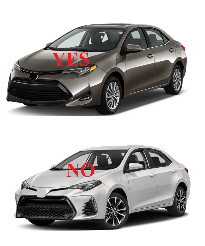 For 2017-2019 Toyota Corolla Upper Lower Grilles Fog Covers With Headlight Set