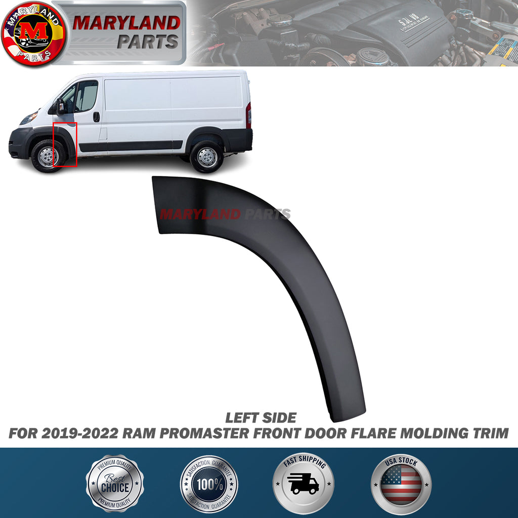 For 2019-2022 RAM Promaster Left Front Door Flare Molding Trim