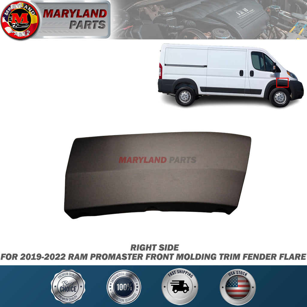 For 2019-2022 RAM Promaster Right Front Molding Trim Fender Flare