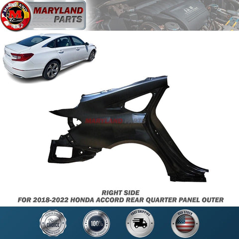 For 2018-2022 Honda Accord Rear Right Quarter Panel Outer