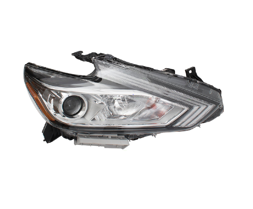 For 2016-2018 Nissan Altima Halogen Headlight W/O LED DRL Chrome Bezel Right RH