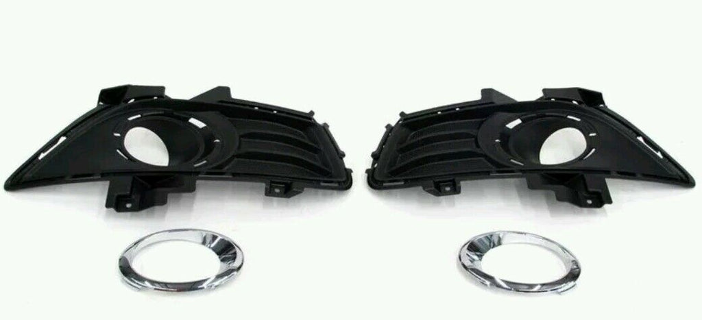 For 2013-2015 Ford Fusion Fog Light Bumper Housing Bezels & Chrome Trim Ring Kit