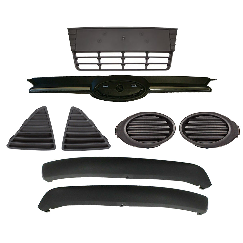 For 2012-2014 Ford Focus Bumper Grilles with Fog Lights Covers and Valances
