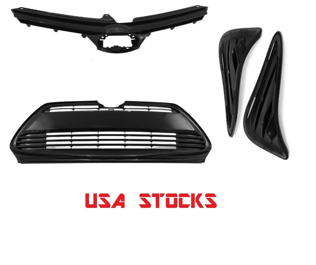 For 2017-2019 Toyota Corolla Upper Lower Grilles & Fog Covers