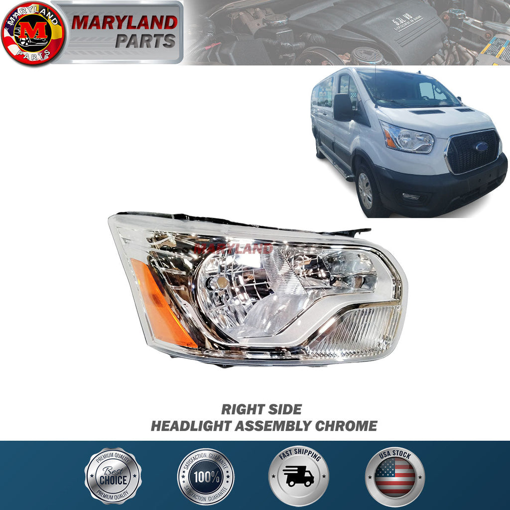 Premium Quality for 2015-2023 Ford Transit 150 250 350 Headlight Right Side Van