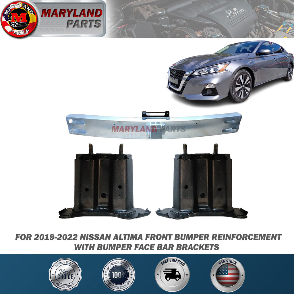 For 2019-2022 Nissan Altima Front Bumper Reinforcement and Bumper Face Bar Brackets