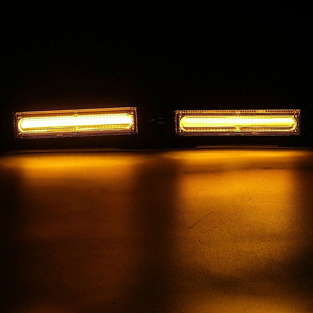 2X Amber LED Emergency Warning Strobe Lights Bars Deck Dash Grill Truck