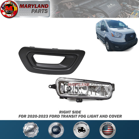 For 2020-2023 Ford Transit Right Side Fog Light and Cover Passenger Side RH