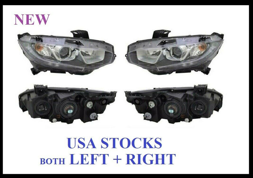 For 2016-2018 Honda Civic Headlight Hatchback or Sedan LEFT & Right KIT