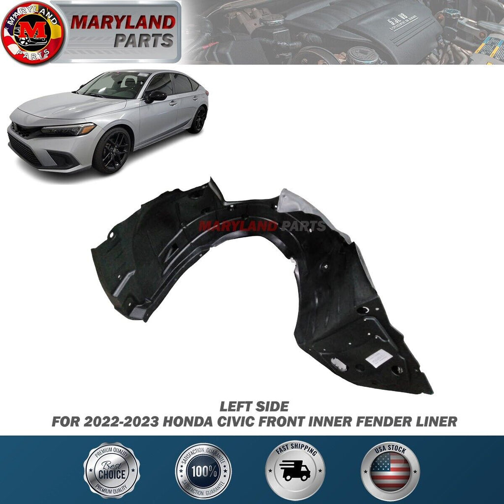 For 2022-2023 Honda Civic Left Front Inner Fender Liner