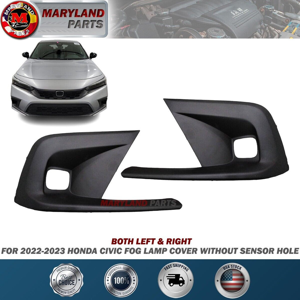 For 2022-2023 Honda Civic Both Left & Right Fog Lamp Cover without Sensor Hole