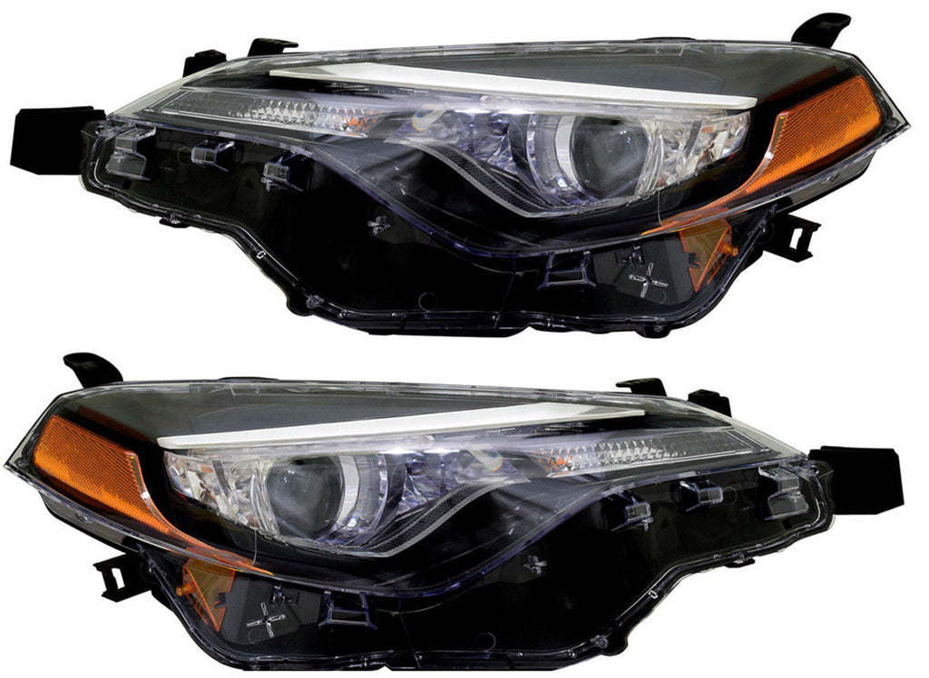 For 2017-2019 Toyota Corolla LE Headlights Bumper Grilles & Foglight Cover Kit