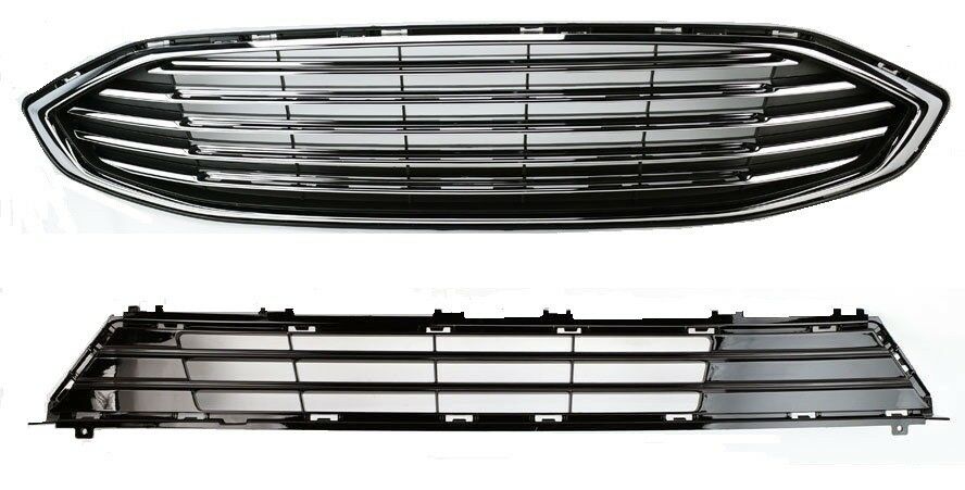 For 2017-2018 Ford Fusion Front Bumper Upper & Lower Grille Assembly