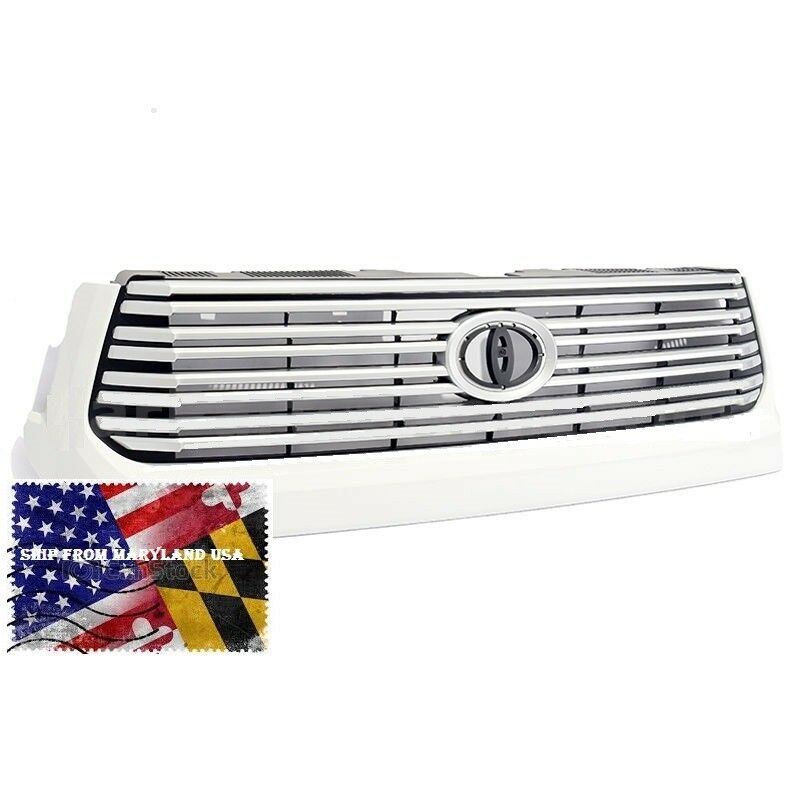 For 2014-2017 Tundra Platinum Style Front Center Grille 040 Super White