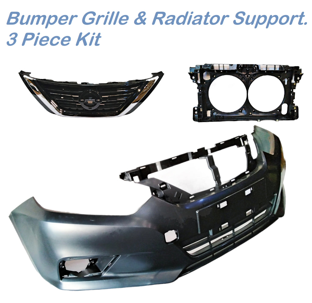 Radiator Support Bumper & Grille Kit For 2016-2018 Nissan Altima