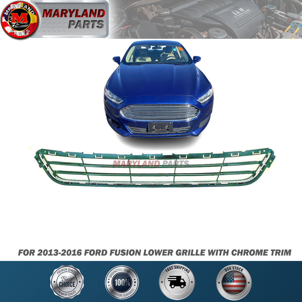 For 2013-2016 Ford Fusion Lower Grille w/ Chrome Trim