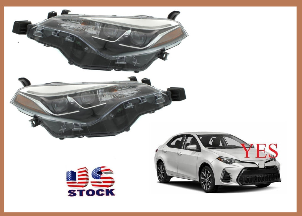 For 2017-2019 Toyota Corolla HEADLIGHT SE SXE XLE - LED - RH & LH Pair