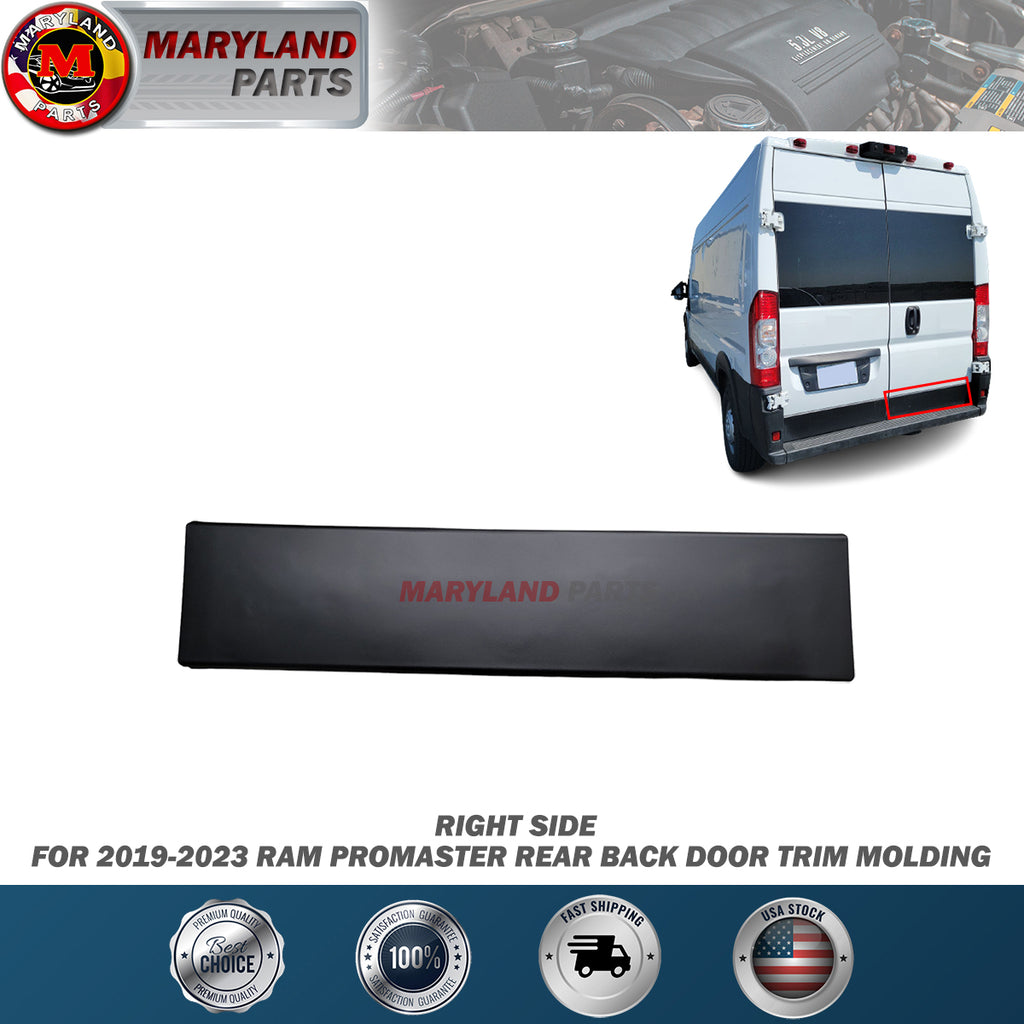 For 2019-2023 RAM Promaster Right Rear Back Door Trim Molding