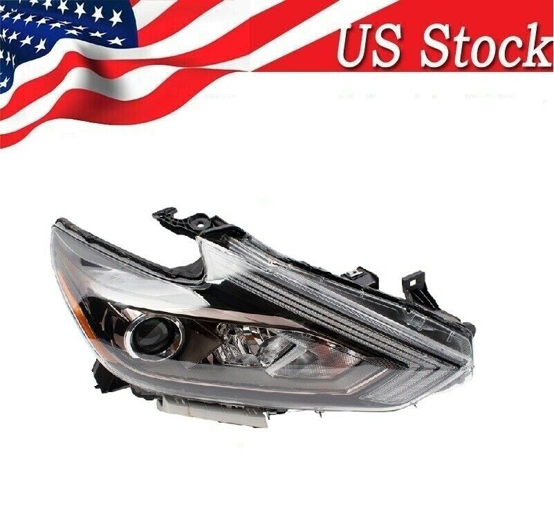 For 2016-2018 Nissan Altima Headlights Halogen W/O LED DRL Black Right Side