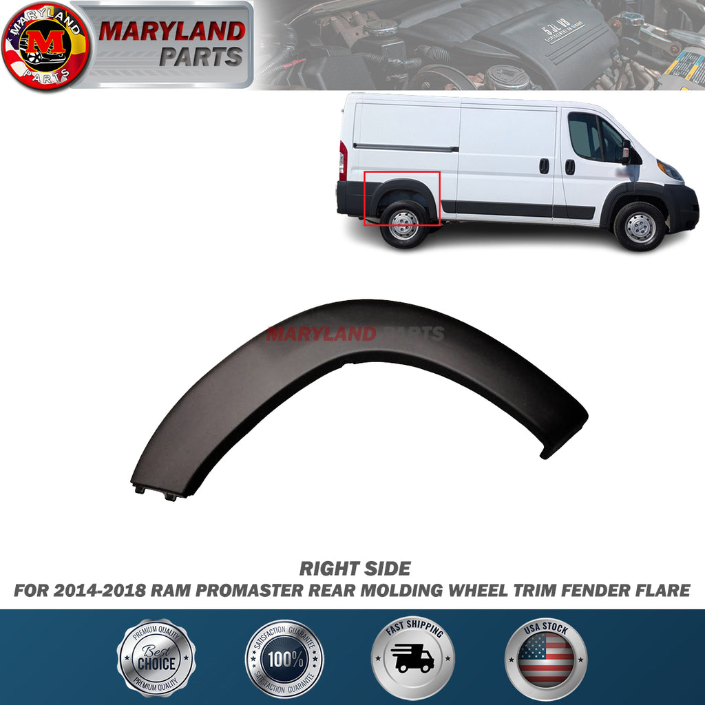 For 2014-2018 RAM Promaster Right Rear Molding Wheel Trim Fender Flare