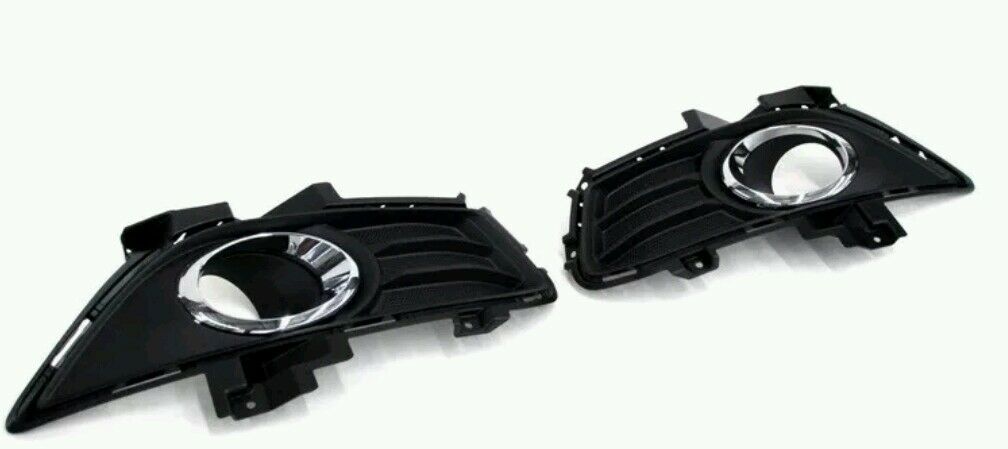 For 2013-2015 Ford Fusion Fog Light Bumper Housing Bezels & Chrome Trim Ring Kit