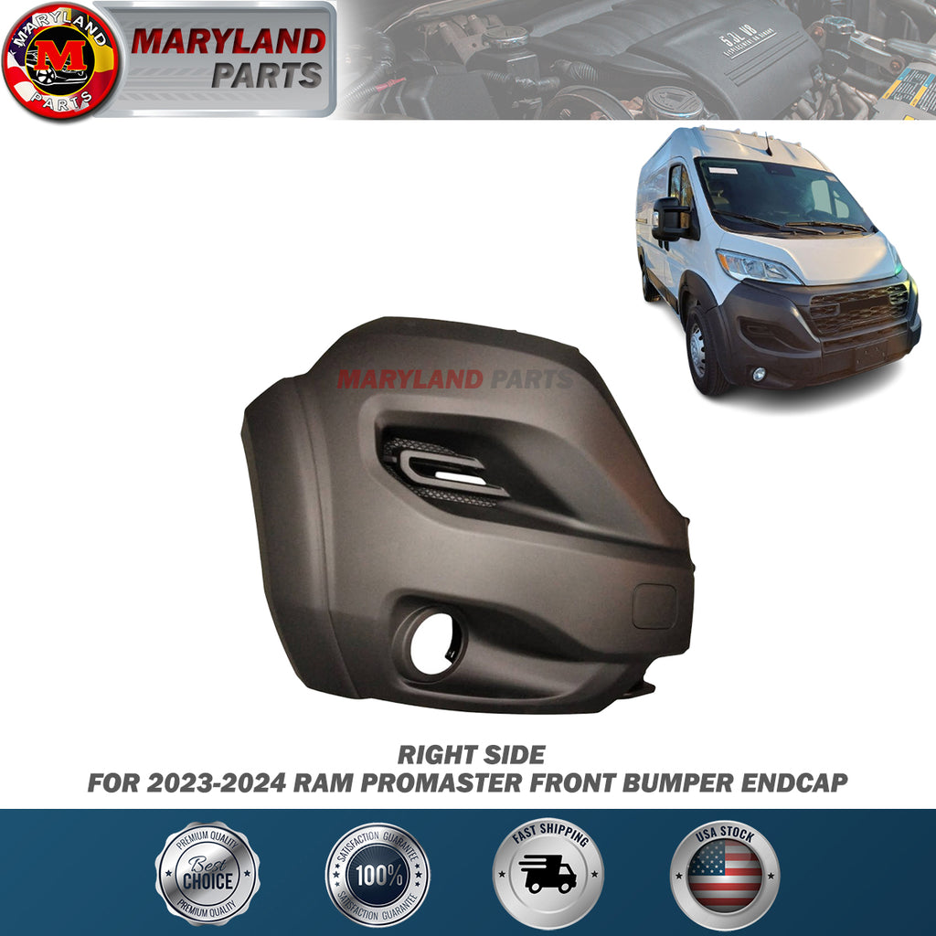 For 2023-2024 RAM Promaster Front Right Bumper Endcap Passenger Side RH